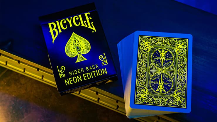 Bicycle Neon Rider Back Yellow-Starburst Deck Playing Cards - magic trick