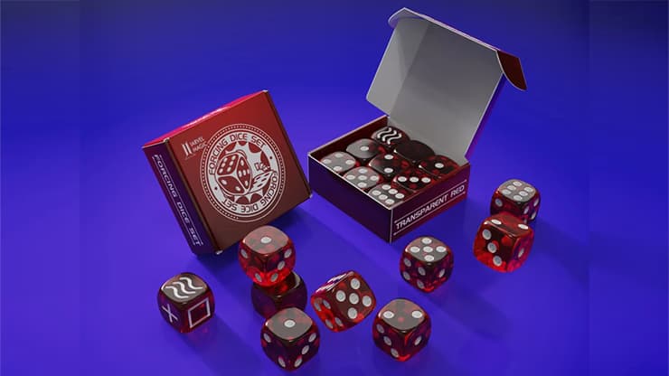 Forcing Dice Set by IARVEL Magic (Transparent Red) - magic trick