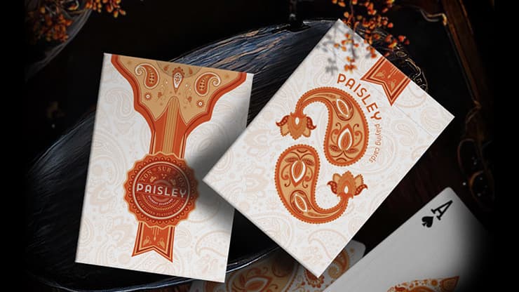 Paisley Ton sur Ton Poudre Orange workers Deck - magic trick
