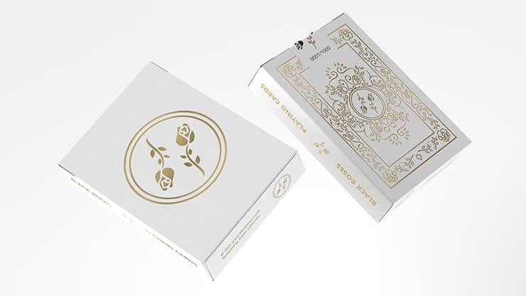Black Roses White Gold Foil Playing Cards - magic trick