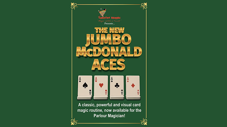 Jumbo McDonald Aces by Twister Magic (Red) - magic trick