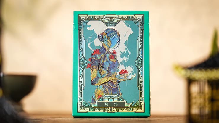 Ancient Relics Culture Playing Card by 52 Muse (Teal) - magic trick