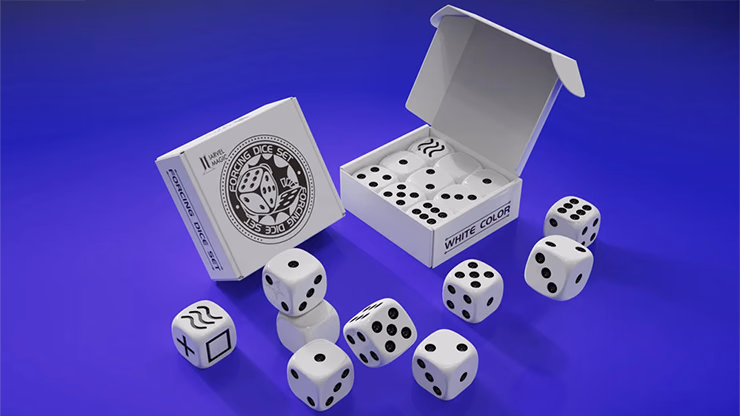 Forcing Dice Set by IARVEL Magic (White) - magic trick