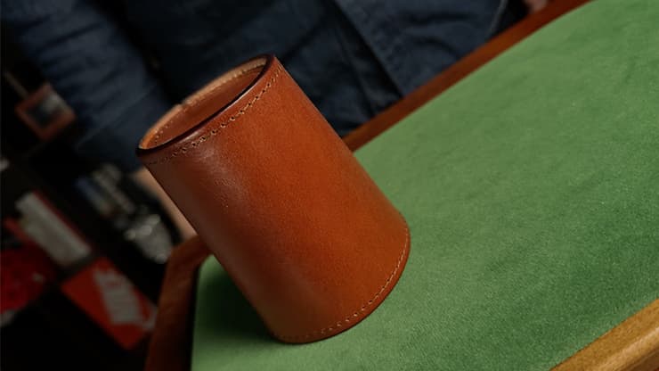 MS Leather Chop Cup by Bond Lee & MS Magic (Brown) - magic trick