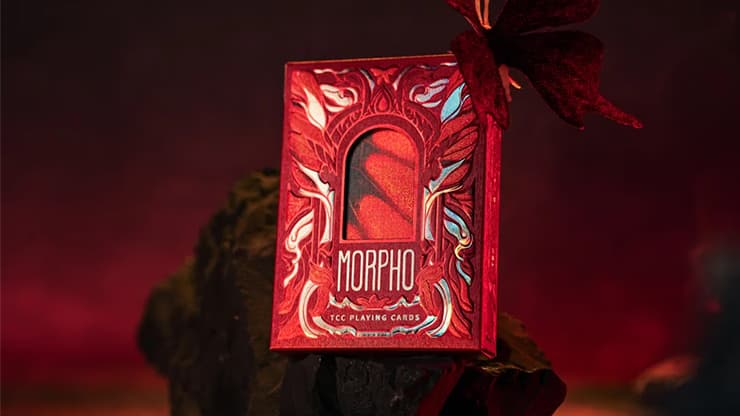 Morpho V2 (Carmine / Red) Playing Cards by TCC Fashion - magic trick