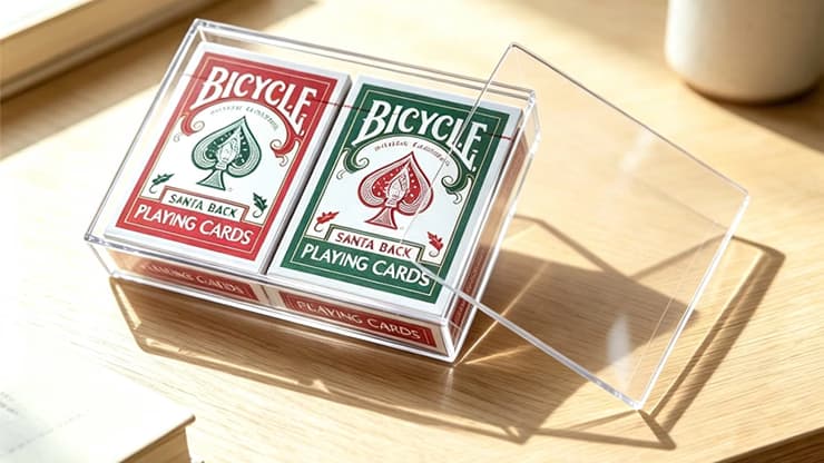 Plexiglass Card Case (2 Deck Case) by MS Magic - magic trick