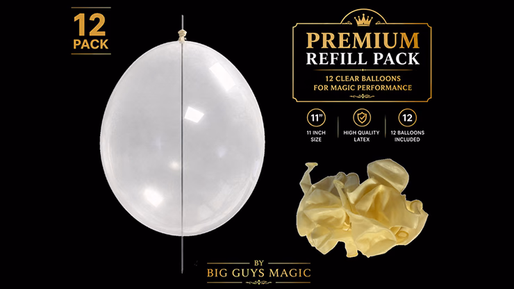Needle Through Balloon Refill Pack (12 Count) by Big Guy's Magic - magic trick