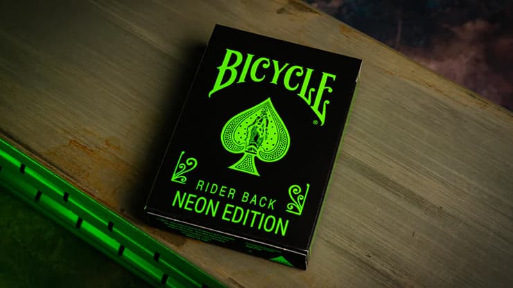 Bicycle Neon Rider Back Green-Glo Deck Playing Cards - magic trick