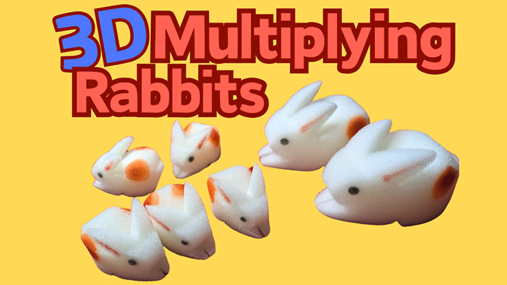 3D Multiplying Rabbits (7 Pc Mom and Pop with 5 babies) Set magic trick