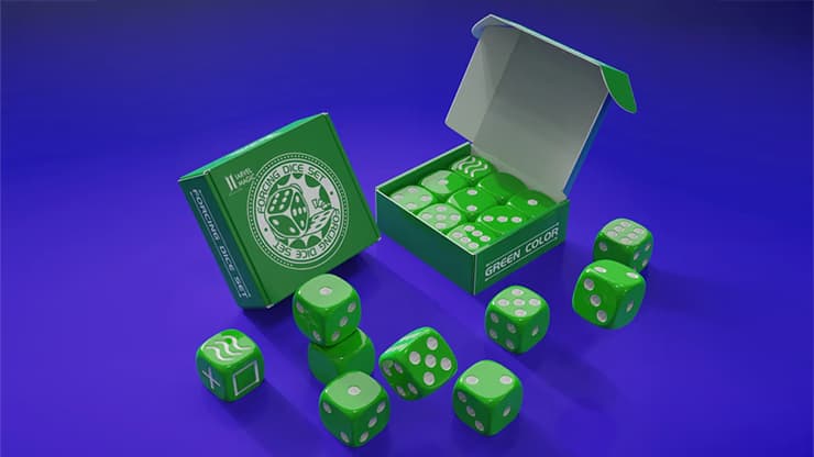 Forcing Dice Set by IARVEL Magic (Green) - magic trick
