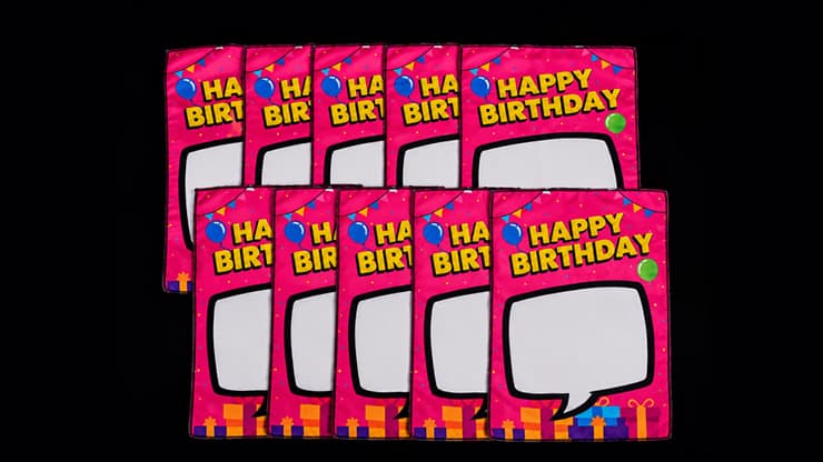 Birthday Silk Surprise REFILL (10 Silks) by PlayTime Magic DEFMA (Pink) - magic trick