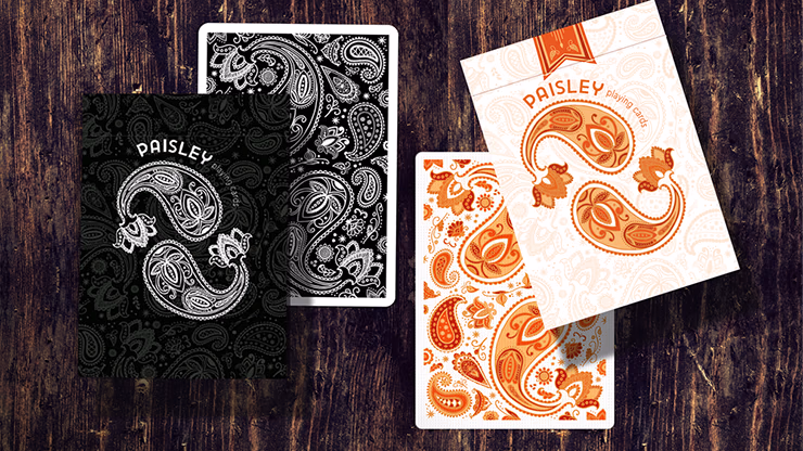 Paisley Ton sur Ton Poudre Orange workers Deck - magic trick