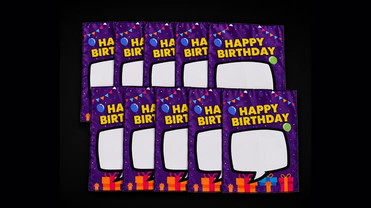 Birthday Silk Surprise REFILL (10 Silks) by PlayTime Magic DEFMA (Purple) - magic trick