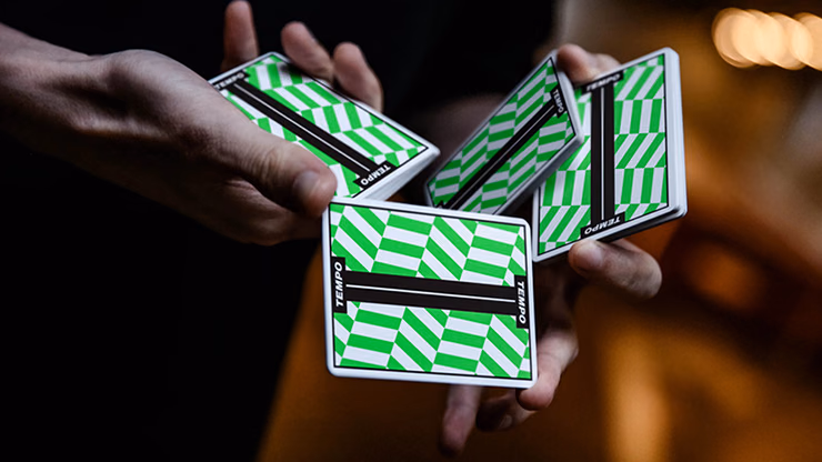 Tempo Green Playing Cards - magic trick
