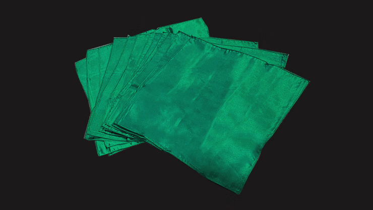 Silk 12 inch 12PK (Dark Green) Magic by Gosh magic trick