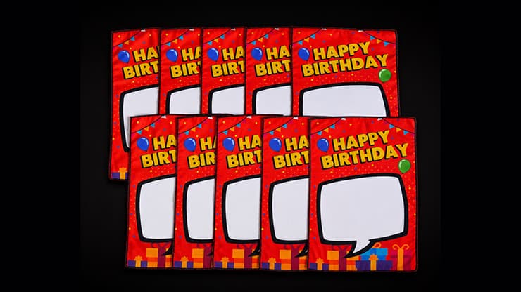 Birthday Silk Surprise REFILL (10 Silks) by PlayTime Magic DEFMA (Orange) - magic trick