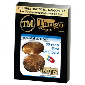 Expanded Shell Coin (50 Cent Euro, Steel Back) by Tango Magic (E0005)