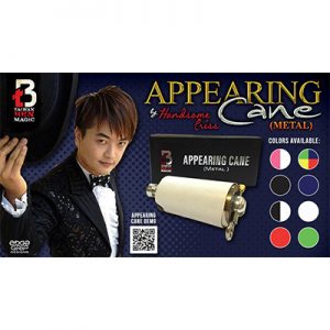 Appearing Cane (Metal / Red & White) by Handsome Criss and Taiwan Ben Magic