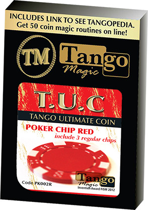 TUC Poker Chip Red plus 3 regular chips (PK002R) by Tango Magic