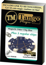 Magnetic Poker Chip Blue plus 3 regular chips (PK003B) by Tango Magic