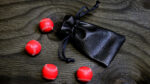 Set of 4 Leather Balls for Cups and Balls (Red) by Leo Smetsers
