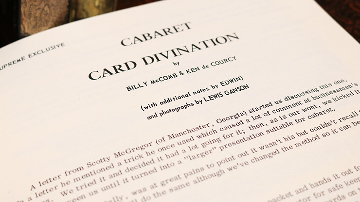 Cabaret Card Divination by Billy McComb and Ken de Courcy - Book