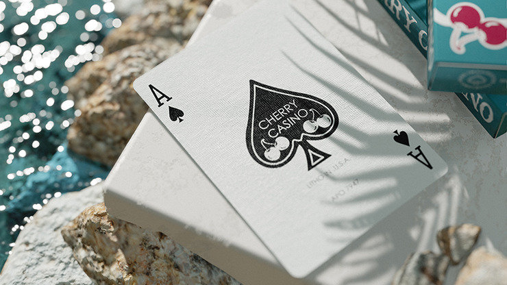 Cherry Casino (Tropicana Teal) Playing Cards by Pure Imagination Projects - Image 4
