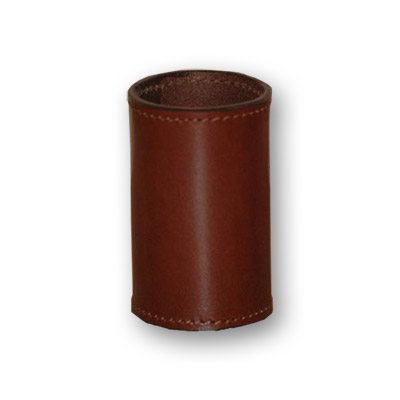 Leather Coin Cylinder (Brown, Half Dollar Size)