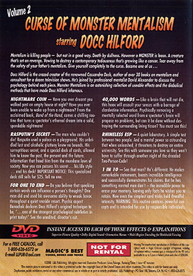 Curse Of Monster Mentalism - Volume 2 by Docc Hilford - DVD - Image 2
