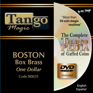 Boston Coin Box (Brass One Dollar w/DVD)(B0029) by Tango Magic