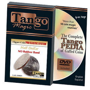 Flipper Coin Pro Elastic System (Half Dollar DVD w/Gimmick)(D0089) by Tango