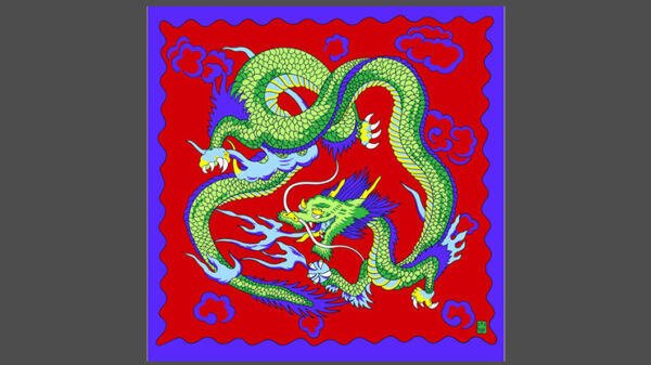 Rice Symphony Silk 36" (Red Dragon) by Silk King Studios