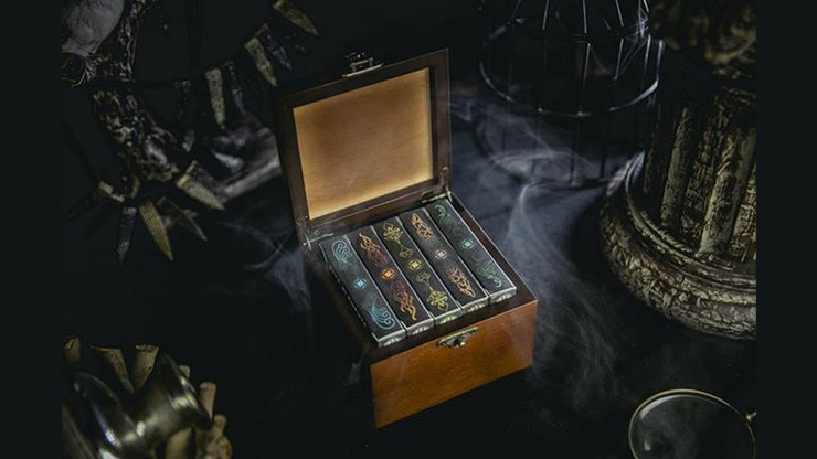Five Elements Playing Cards Wooden Collection Set with 5 Dice by TCC