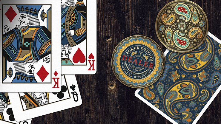 Paisley Poker Blue Playing Cards by by Dutch Card House Company