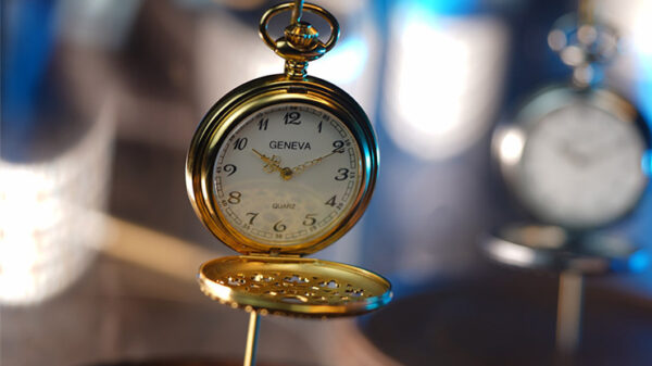 Infinity Pocket Watch V3 - Gold Case White Dial / STD Version by Bluether Magic