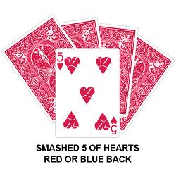 Smashed Five Of Hearts Gaff Card